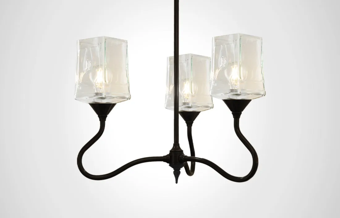 Bottle Glass Trumpetvine Chandelier