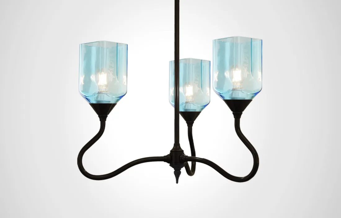 Bottle Glass Trumpetvine Chandelier