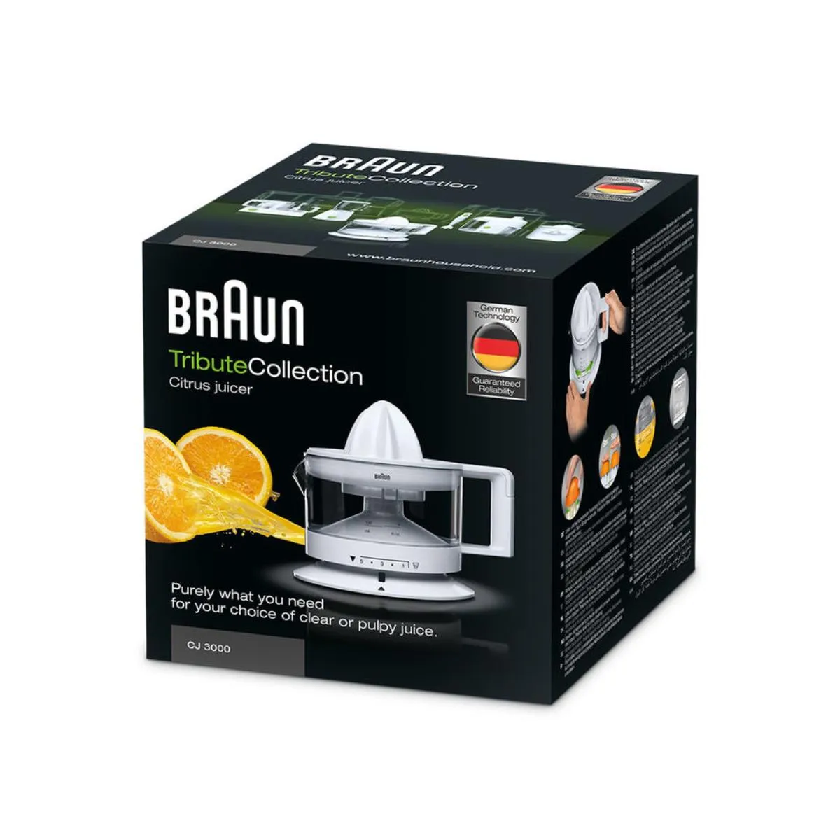 Braun Juicer Fruit Pulp Control Left-And-Right Rotation Dishwase