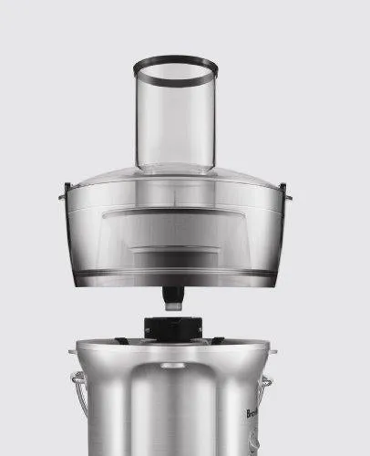 Breville BJE200XL Juice Fountain Compact Centrifugal Juicer, Silver, 10" x 10.5" x 16"