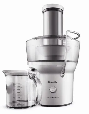 Breville BJE200XL Juice Fountain Compact Centrifugal Juicer, Silver, 10" x 10.5" x 16"