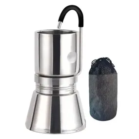 BRS-TC05 Espresso Maker Camping Stovetop Coffee Distiller Maker Stainless Steel Moka Pot Coffee Maker For Camping Accessories #W