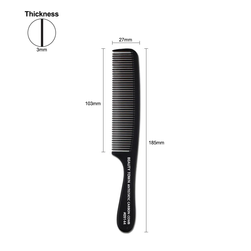 CARBON CLIPPER COMB (185 X 27 X 3 MM)