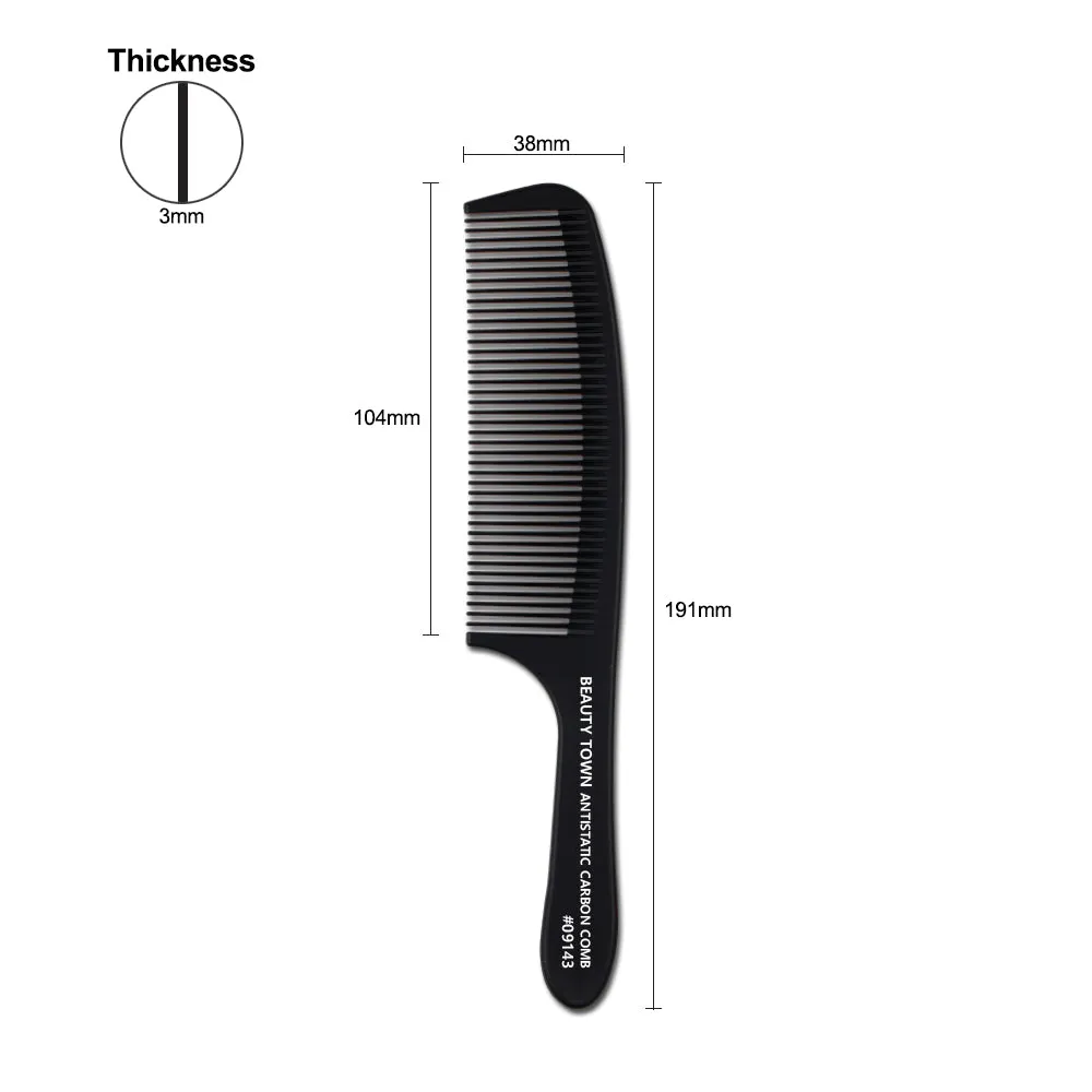 CARBON CLIPPER COMB (191 X 38 X 3 MM)