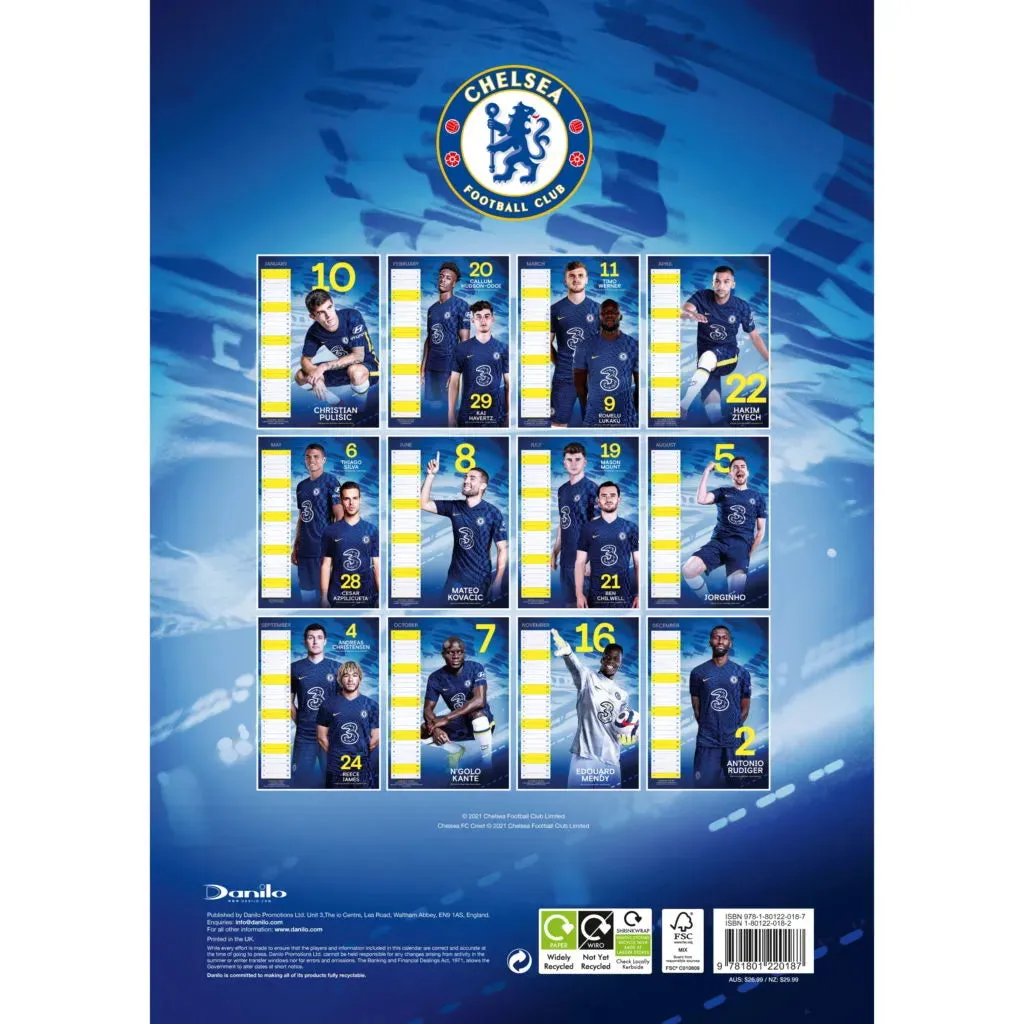 Chelsea 2022 Official Calendar