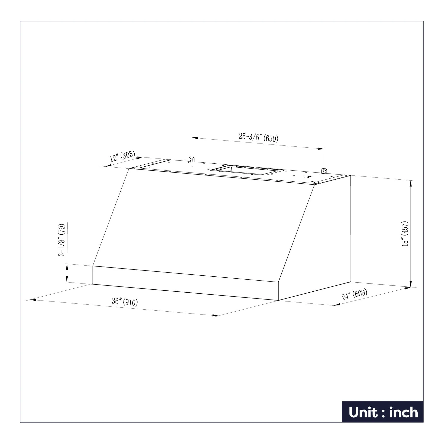 CIARRA Professional Series 36 inch Under Cabinet Range Hood with 4-Speed Levels and Smart Control | CAS36928A-OW