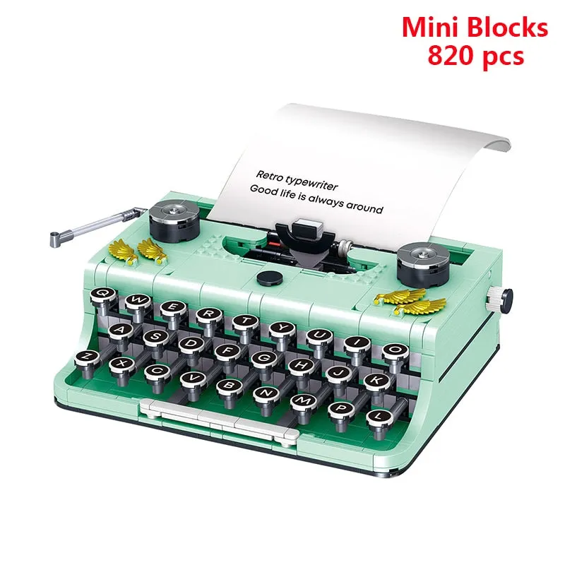 Classic Creative Ideas Globe Typewriter Building Blocks Mini Bricks Coffee Machine Mug Bread Maker Model Kit Toys For Adults