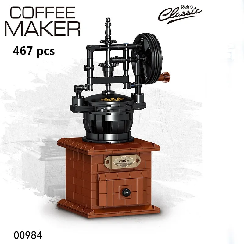 Classic Creative Ideas Globe Typewriter Building Blocks Mini Bricks Coffee Machine Mug Bread Maker Model Kit Toys For Adults