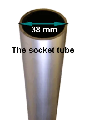 Clothesline base socket tube for TS dryers