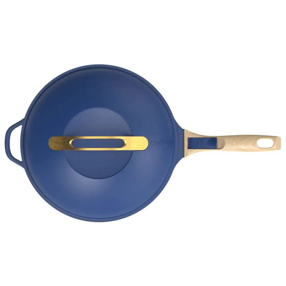 COOKUT La Favolosa Padella Casseruola Tegame 2 Manici 8 in 1 24cm Metallo Zaffiro