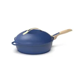 COOKUT La Favolosa Padella Casseruola Tegame 2 Manici 8 in 1 24cm Metallo Zaffiro