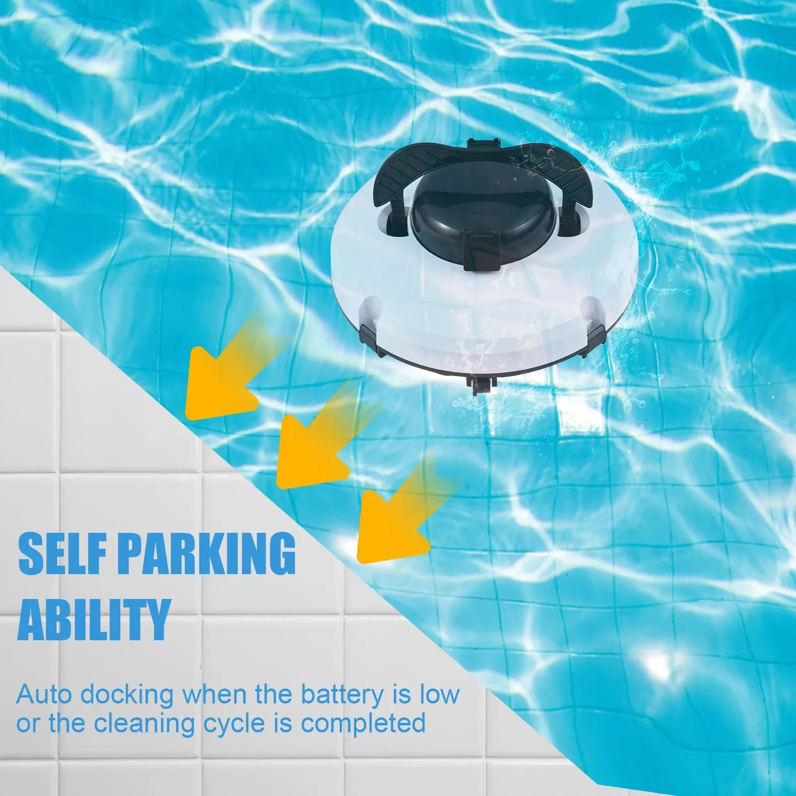 Cordless Robotic Pool Cleaner IPX8 Waterproof Dual-Motor Strong Suction Self-Parking 120Mins Runtime Automatic Pool Vacuum