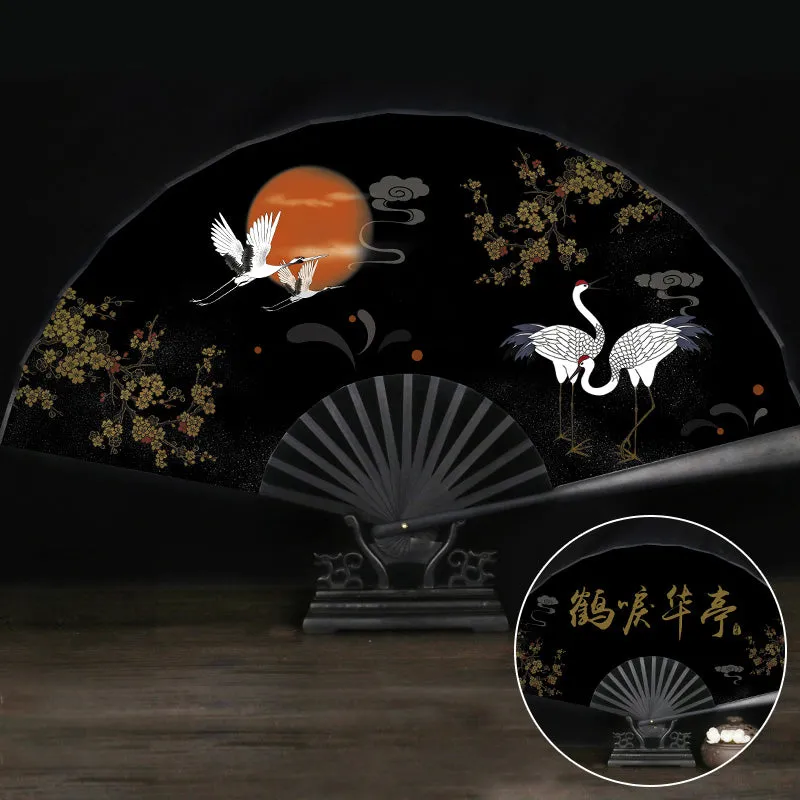 Cranes Painting Handmade Traditional Chinese Folidng Fan Decorative Fan