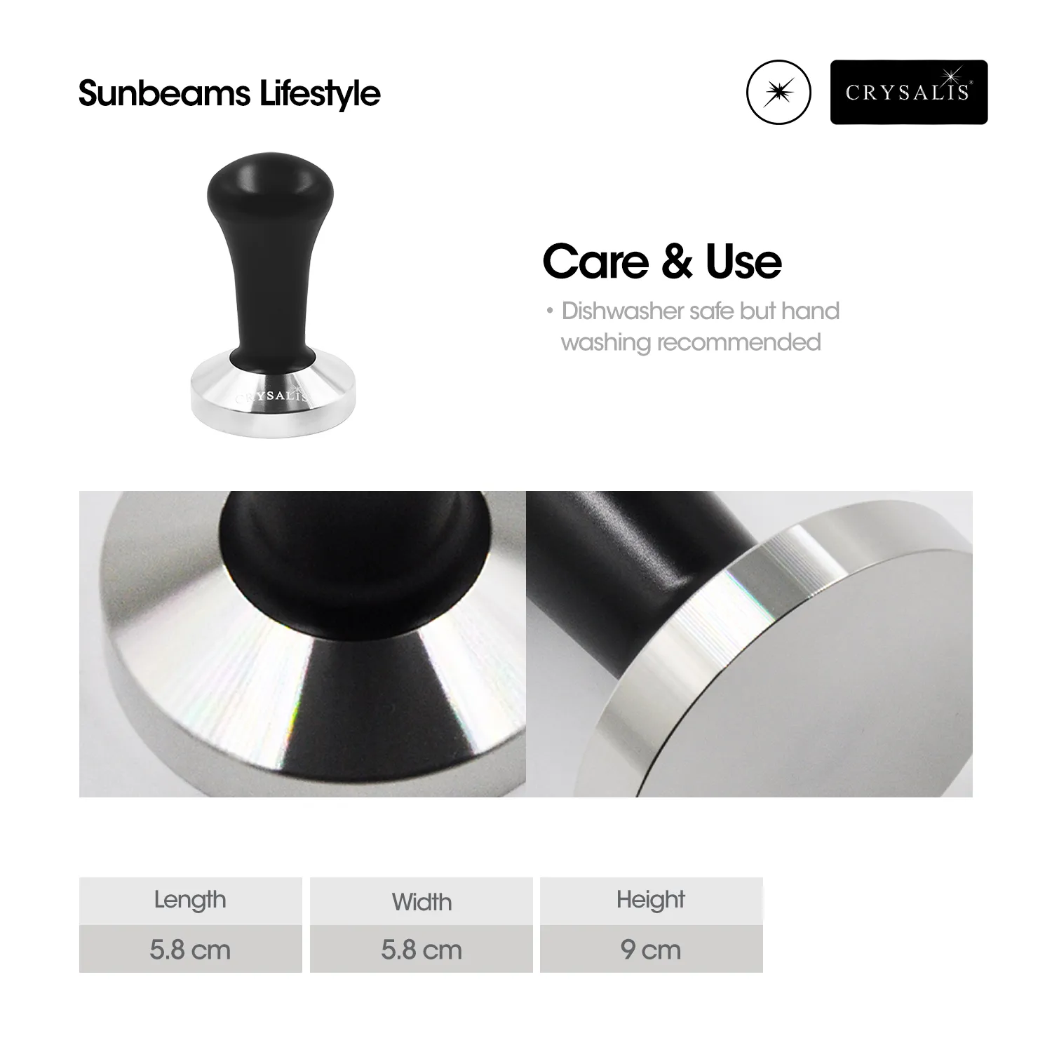 CRYSALIS Premium Coffee Tamper 5.8cm for Nespresso Machine