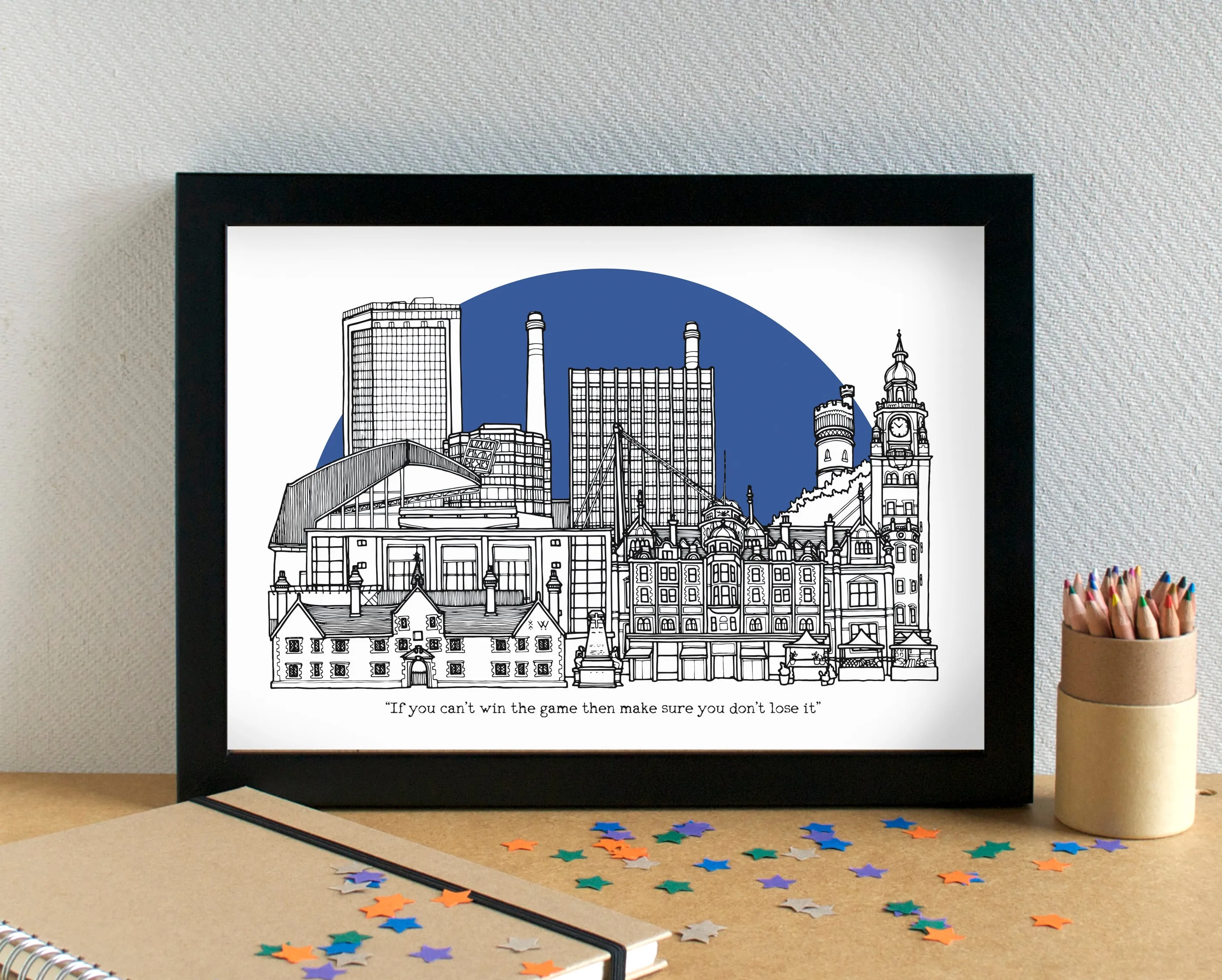 Crystal Palace FC Croydon Skyline Art Print - with Selhurst Park - can be personalised