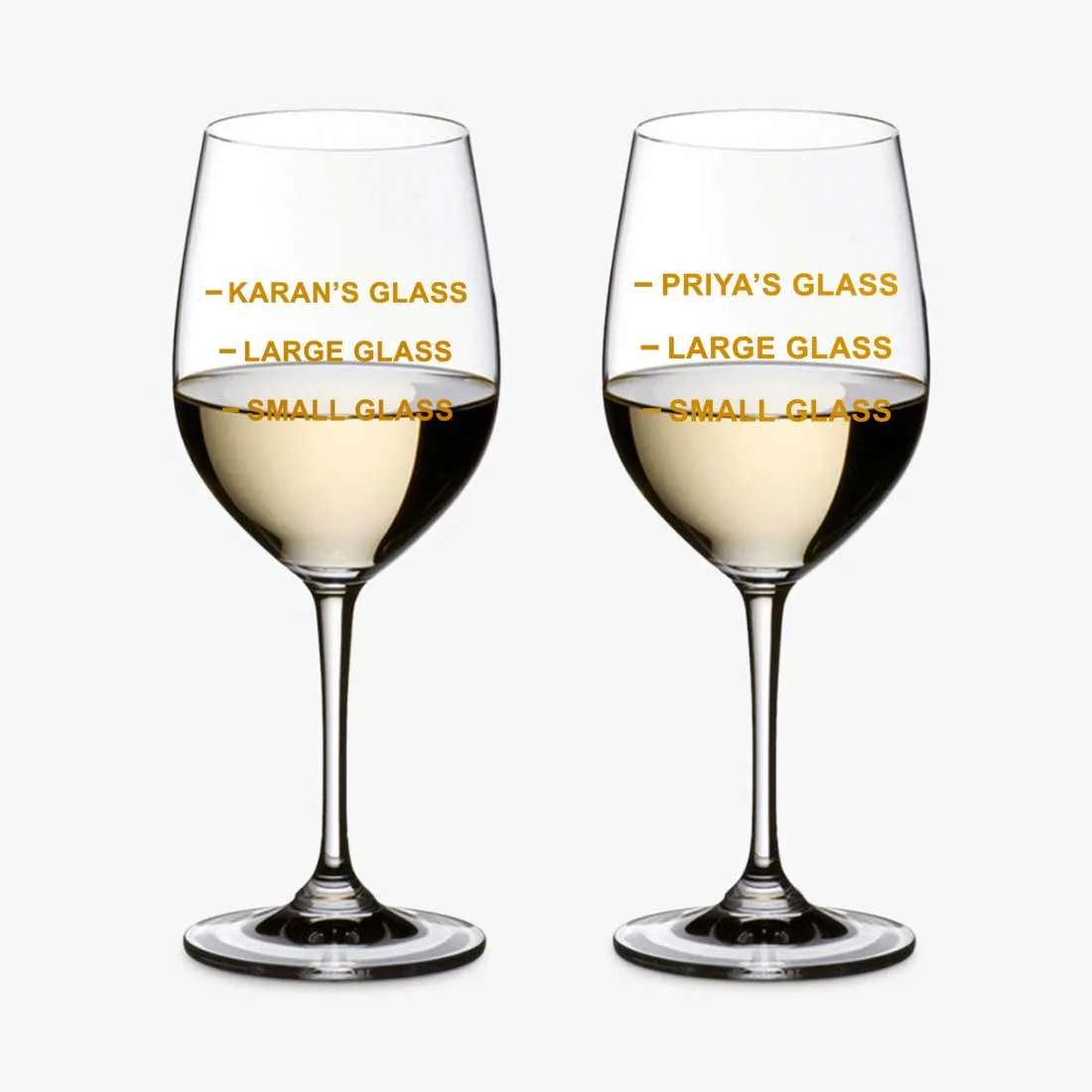 Custom Wine Glasses Gift Set Marriage Anniversary Gifts for Couple - Funny Measurement