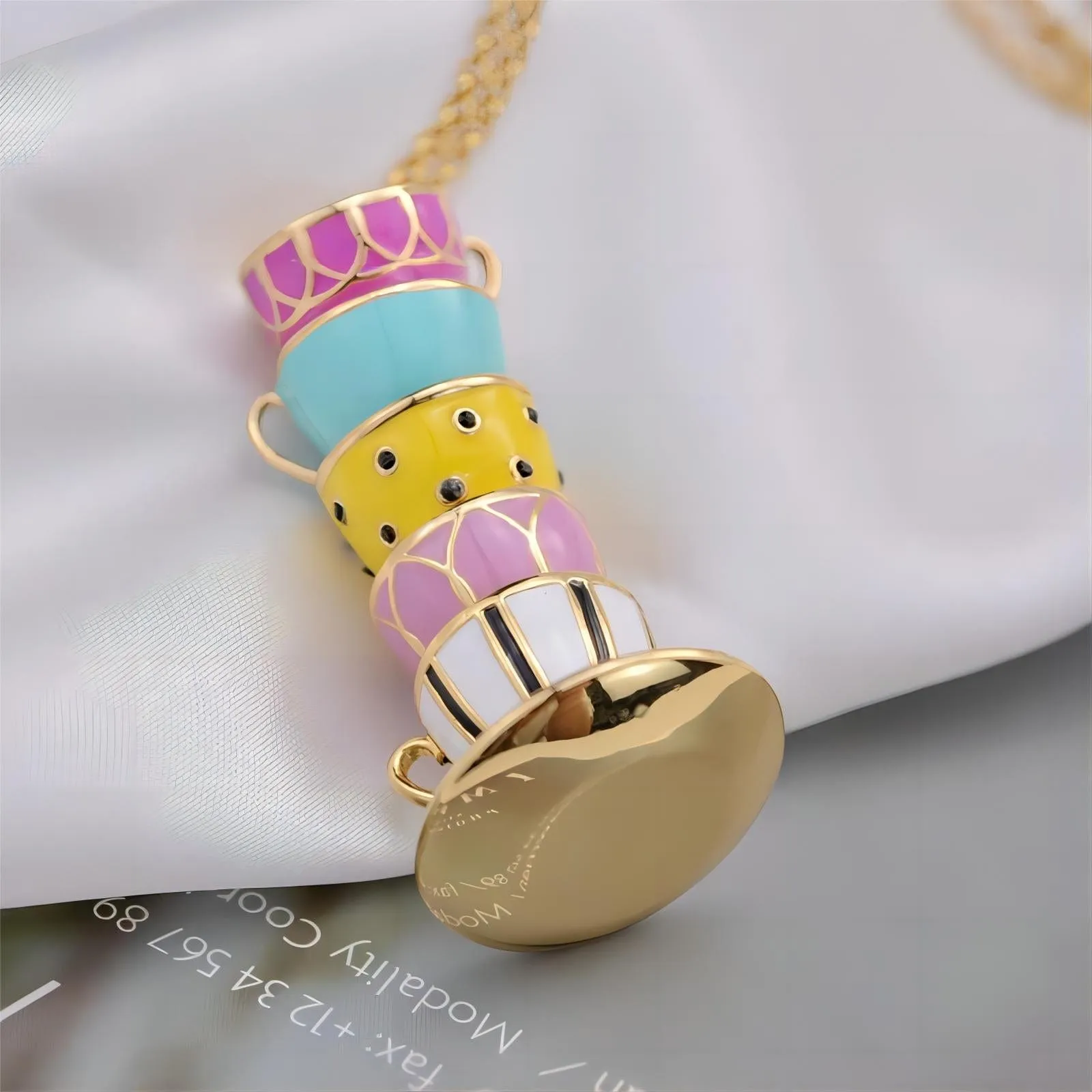 Cute Coffee Cup Long Chain Necklace