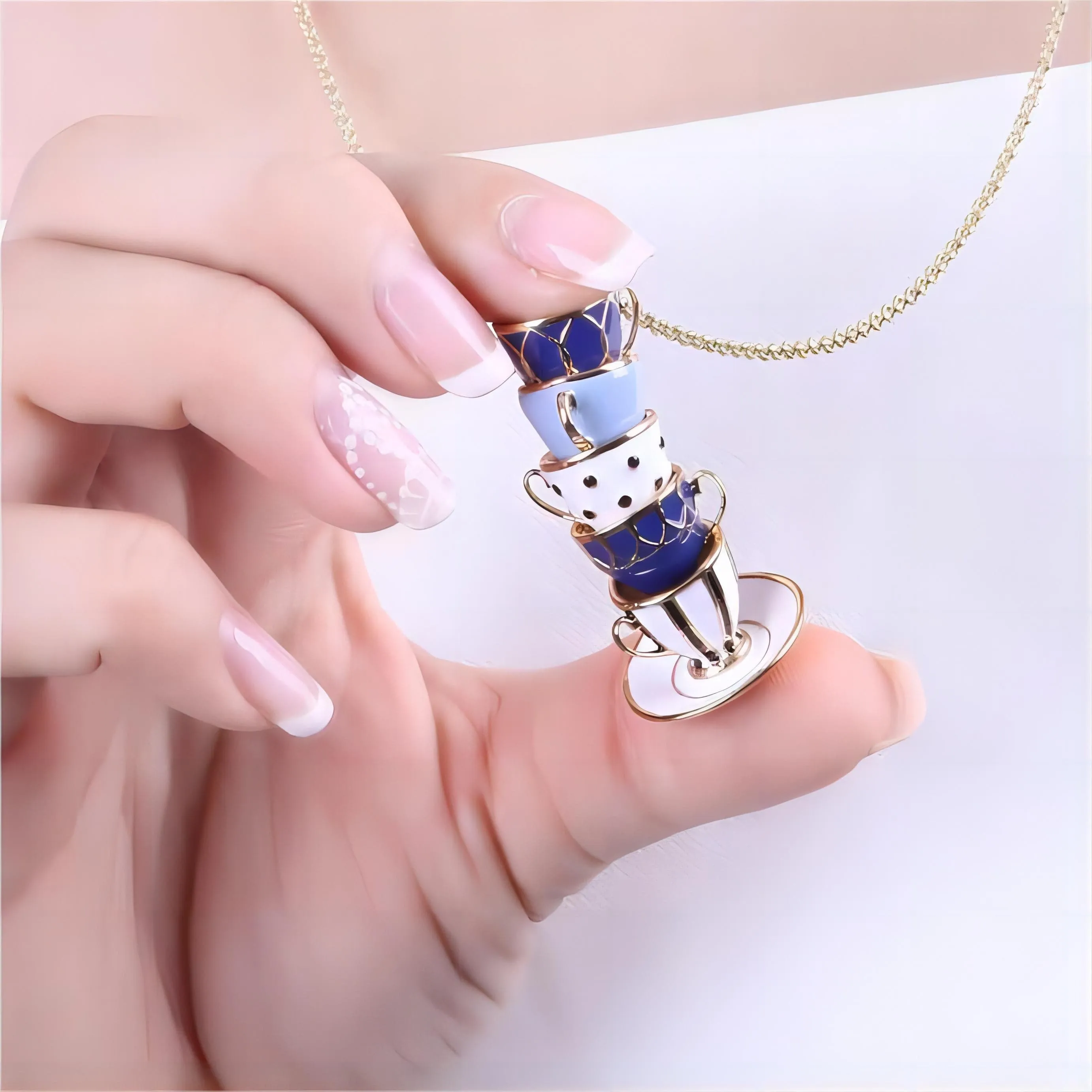 Cute Coffee Cup Long Chain Necklace