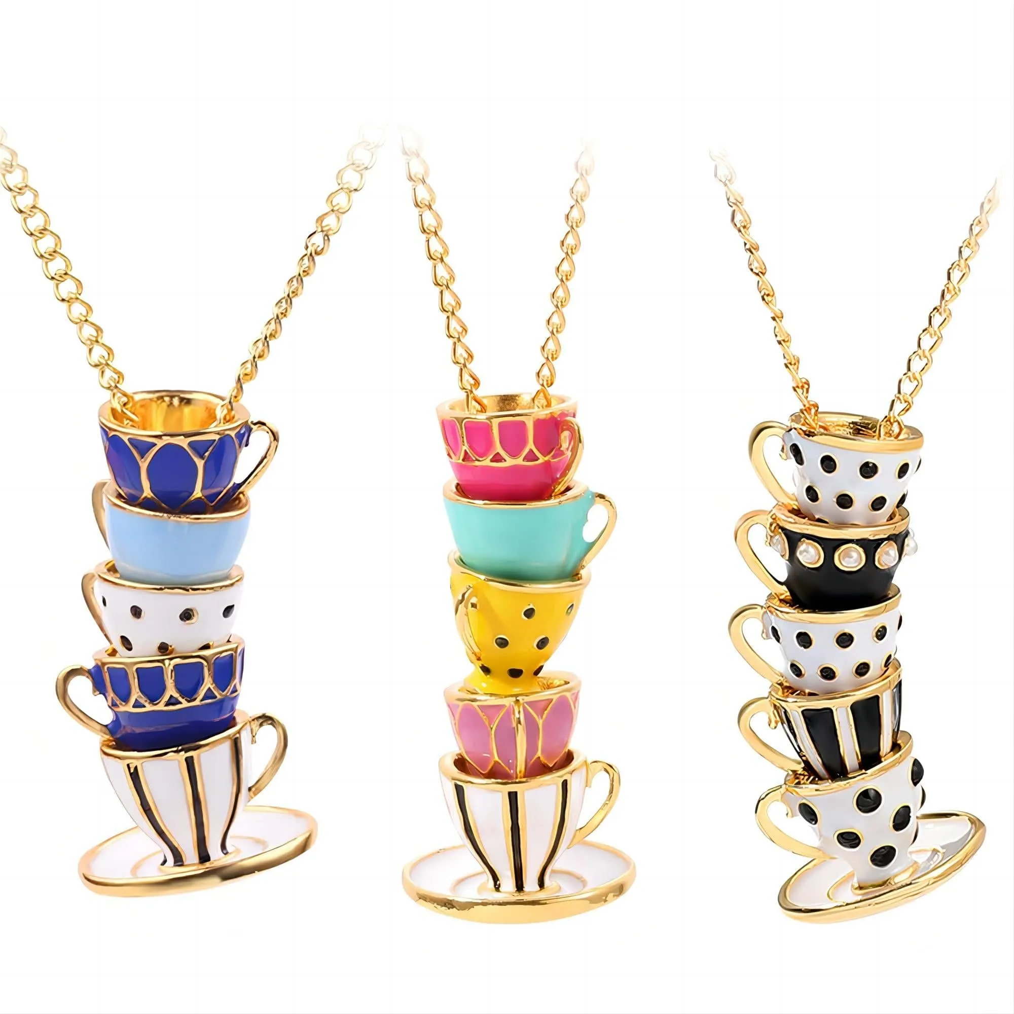 Cute Coffee Cup Long Chain Necklace