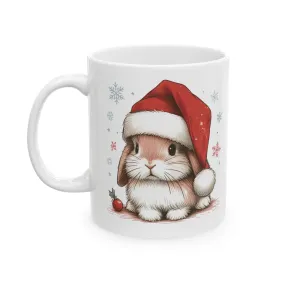 Cute Santa Bunny Christmas Ceramic Mug - Perfect for Holiday Gifting