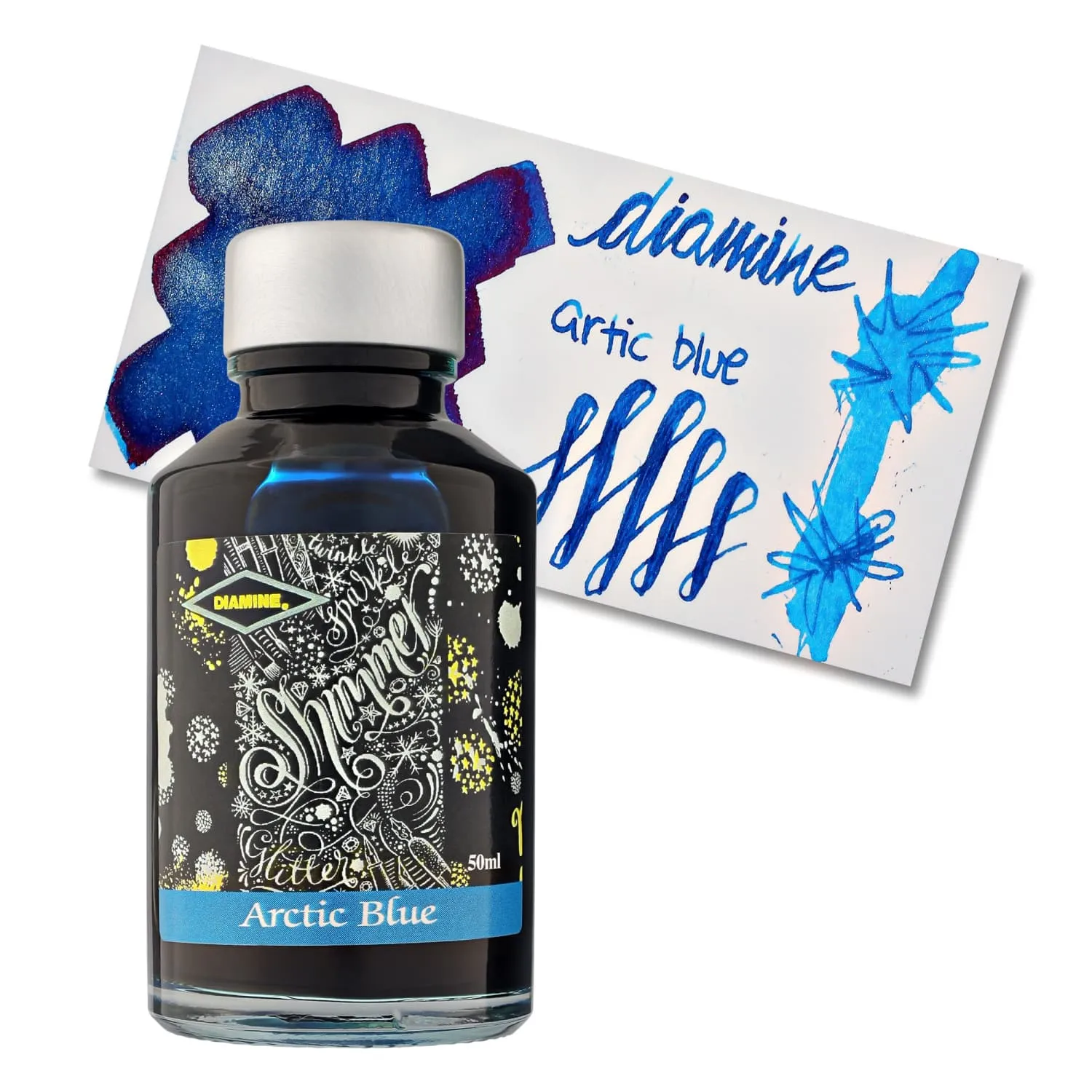 Diamine Shimmer Bottled Ink in Arctic Blue - 50 mL