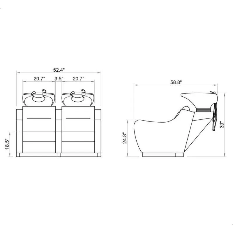 DIR Majestic Shampoo Backwash Unit with Double Seats