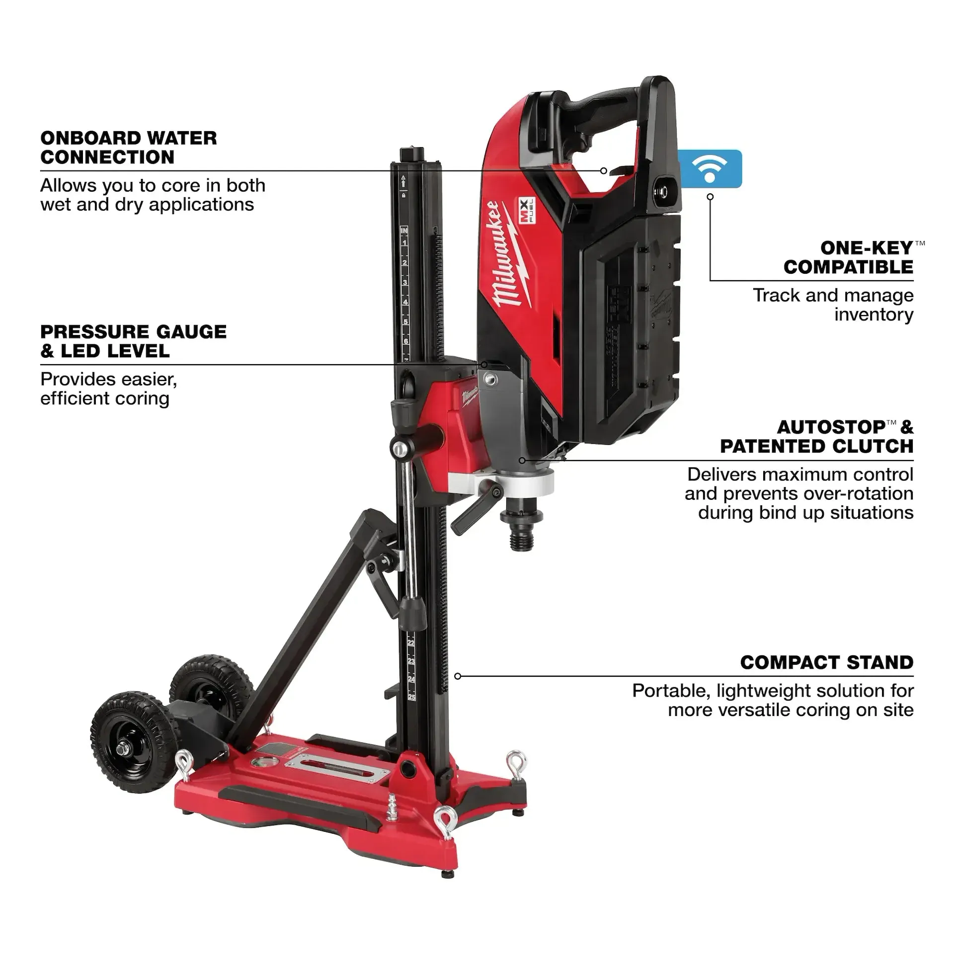 Drill Kit - Milwaukee MX FUEL™ Handheld Core Drill Kit w/ Stand, MXF301-2CXS