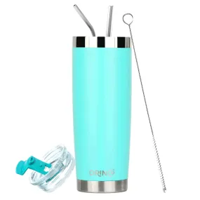 DRINCO® Tumbler: 20oz Insulated Tumbler with Spill-Proof Lid and 2 Straws(Teal)