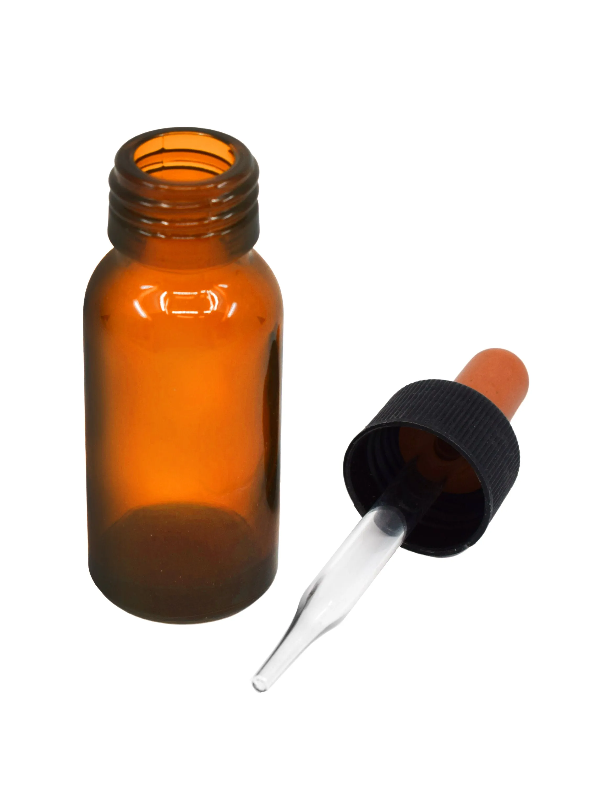 Dropping Bottle, 30ml (1oz) - Screw Cap with Glass Dropper - Soda Glass