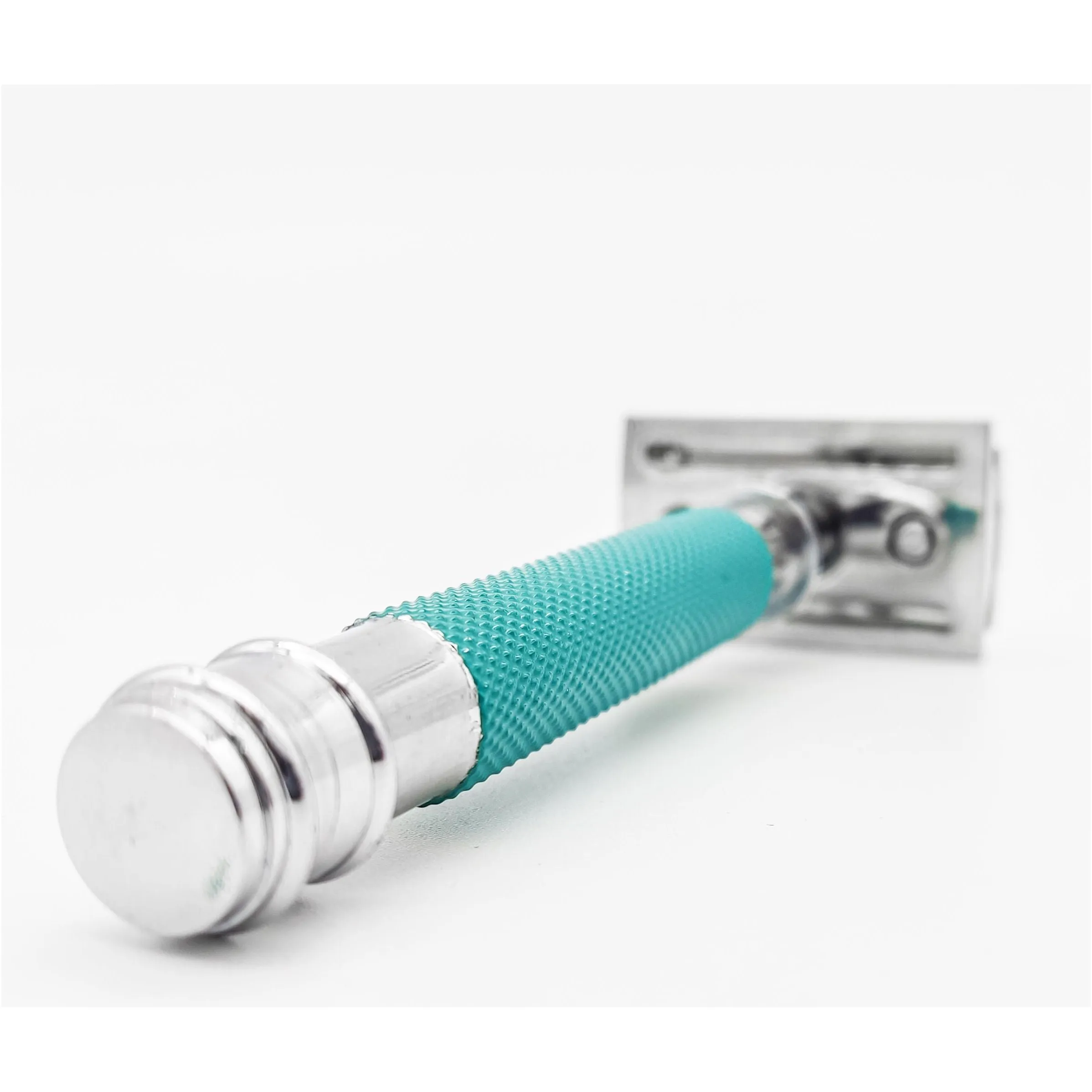 Dural Heavy Stroud Head Double Edge Safety Razor Duty Sea Green/Silver   Pouch