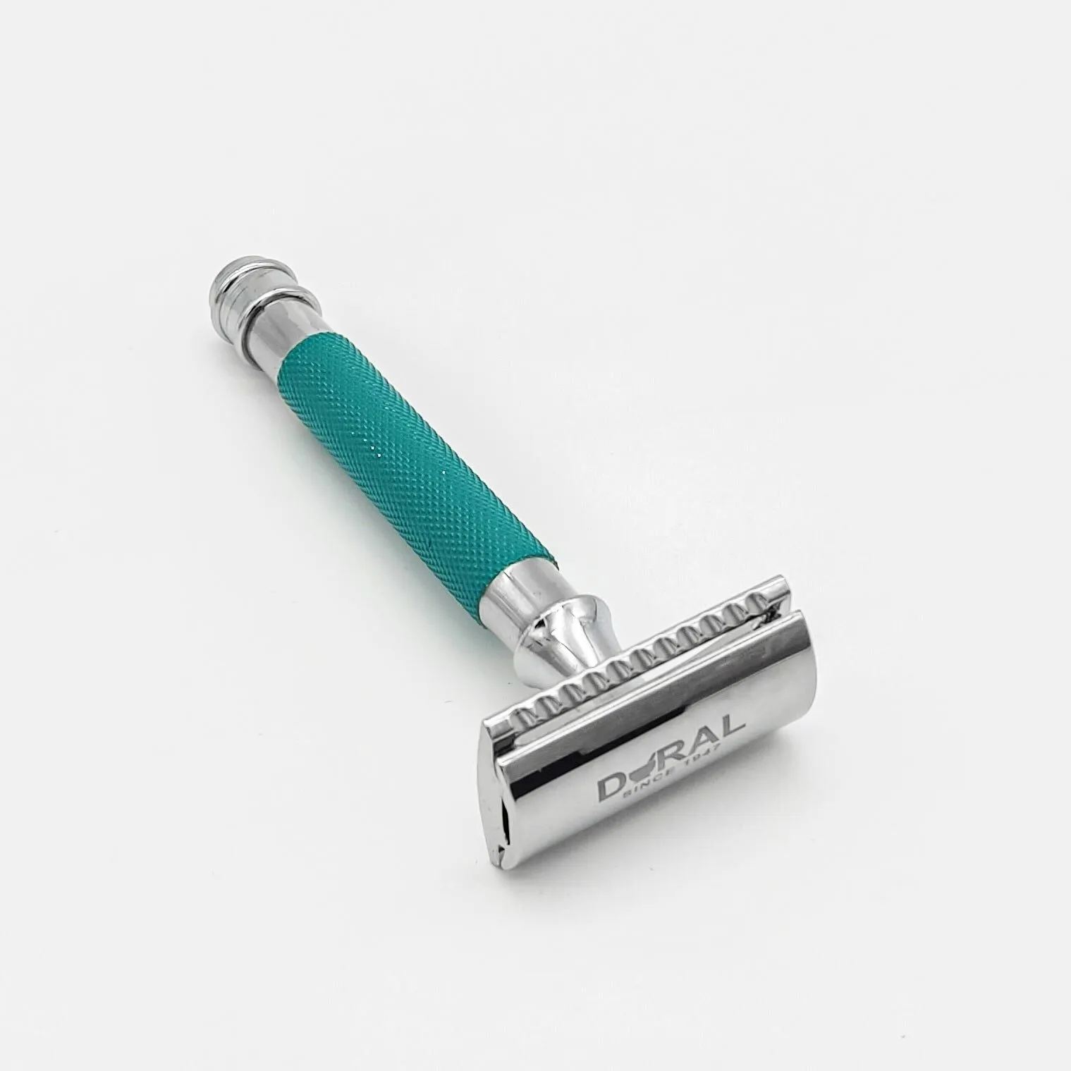 Dural Heavy Stroud Head Double Edge Safety Razor Duty Sea Green/Silver   Pouch