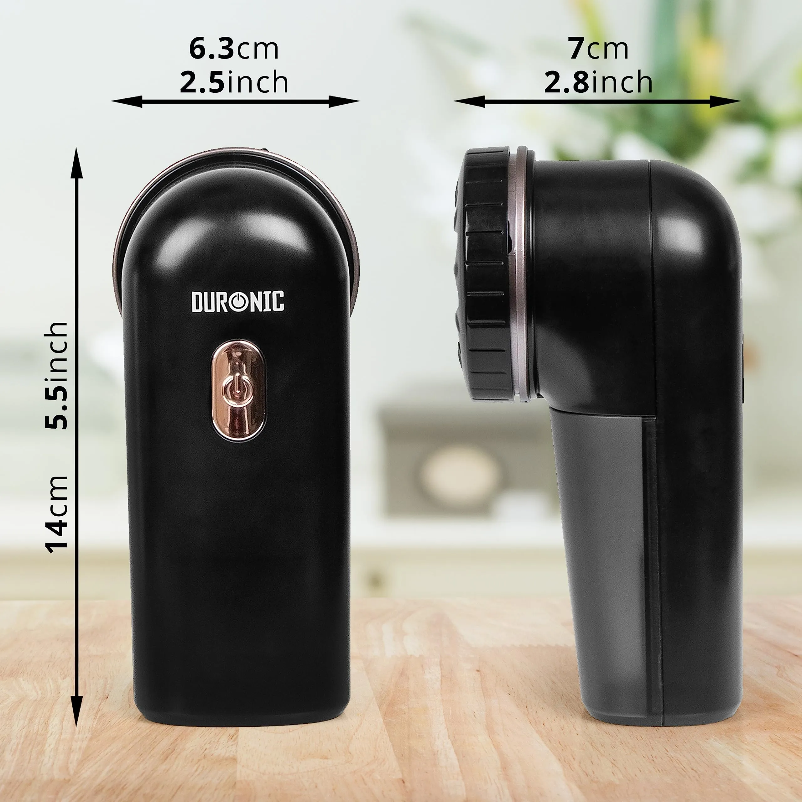 Duronic Bobble Remover FS22 BK Fabric Shaver Defuzzer Clothing Lint Removers, Depiller, Small Fuzz Pill Debobbler for Couch Clothes Sweaters - Black / Rose Gold