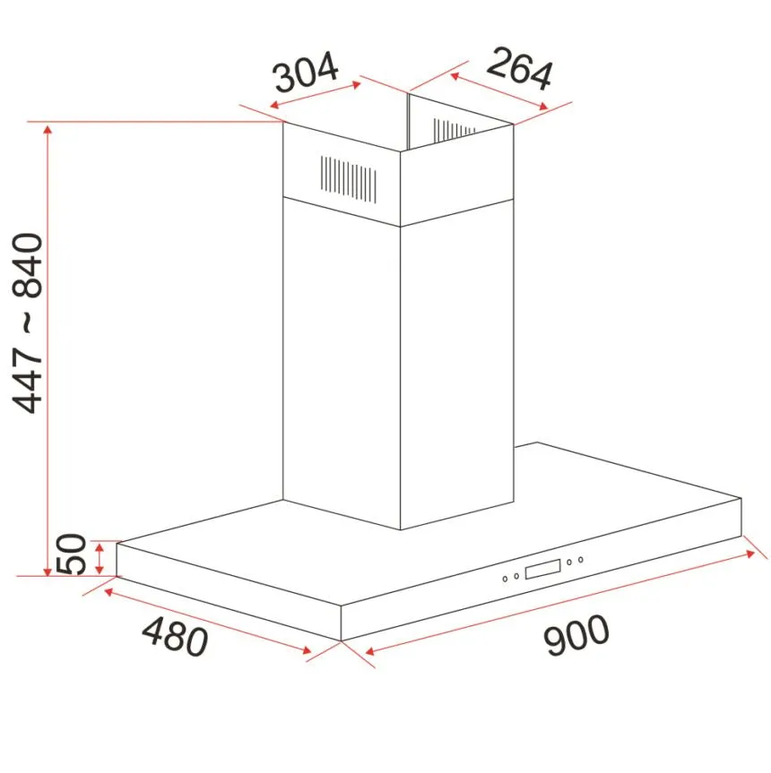 EF 90cm Chimney Hood CK-Fino SS