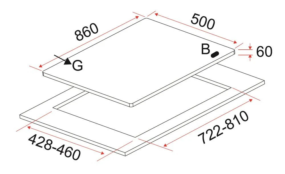 EF EFH 9720 TN VGB Glass Hob EFH9720TNVGB