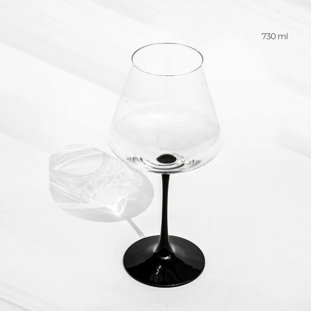 Elegant Black Stem Goblet (Set of 4)