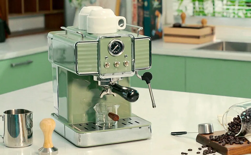 Espresso Machine with Steam Wand:15 Bar