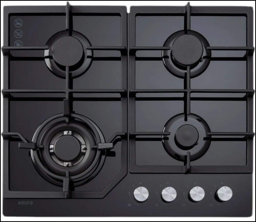 Euro Appliances ECT600GBK2 60cm Natural Gas Cooktop