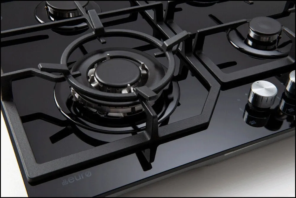 Euro Appliances ECT600GBK2 60cm Natural Gas Cooktop