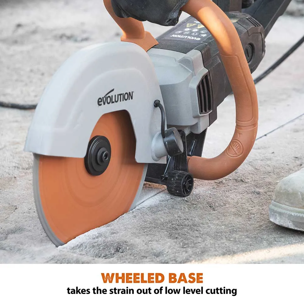 Evolution R255DCT | 10 in. | Electric Concrete Cut-Off Saw | Disc Cutter | Diamond Blade Included