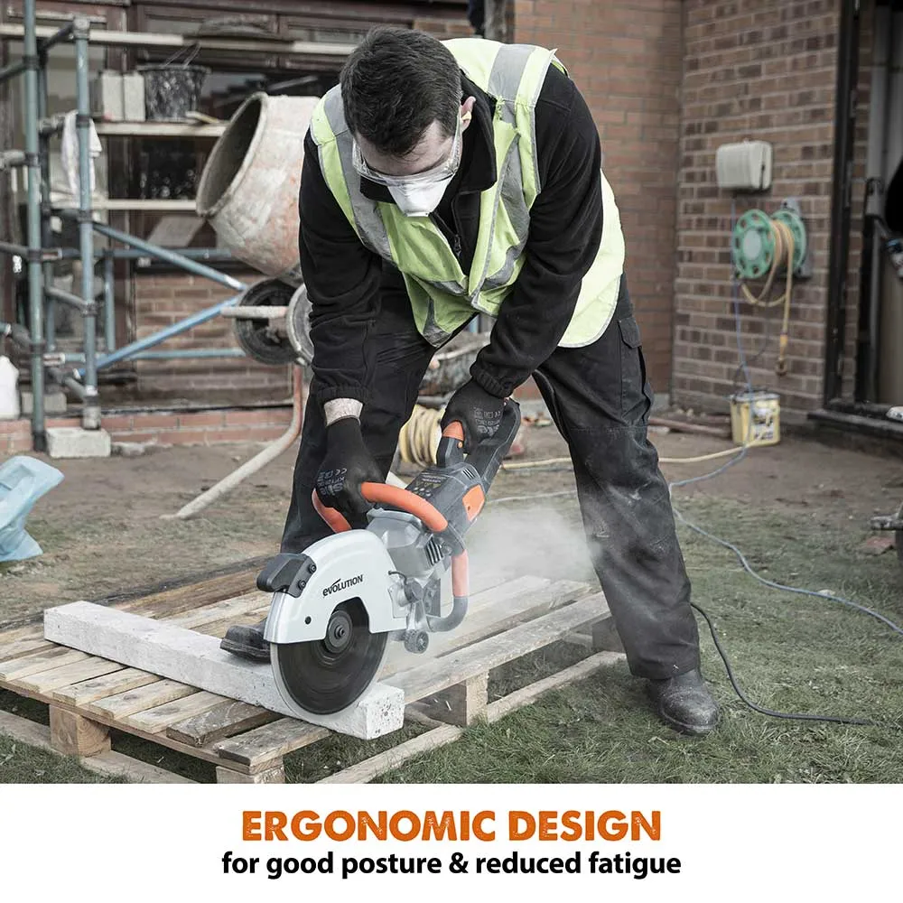 Evolution R300DCT | 12 in. | Electric Concrete Cut-Off Saw | Disc Cutter | Diamond Blade Included