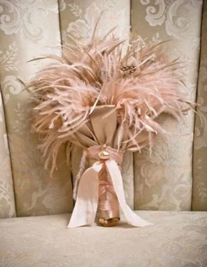 Feather bouquet, ostrich plume , Artificial alternative feather bouquet & grooms buttonhole - made especially for you!