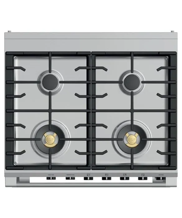 Fisher Paykel - 3.5 cu. ft  Dual Fuel Range in Black - OR30SCG6B1