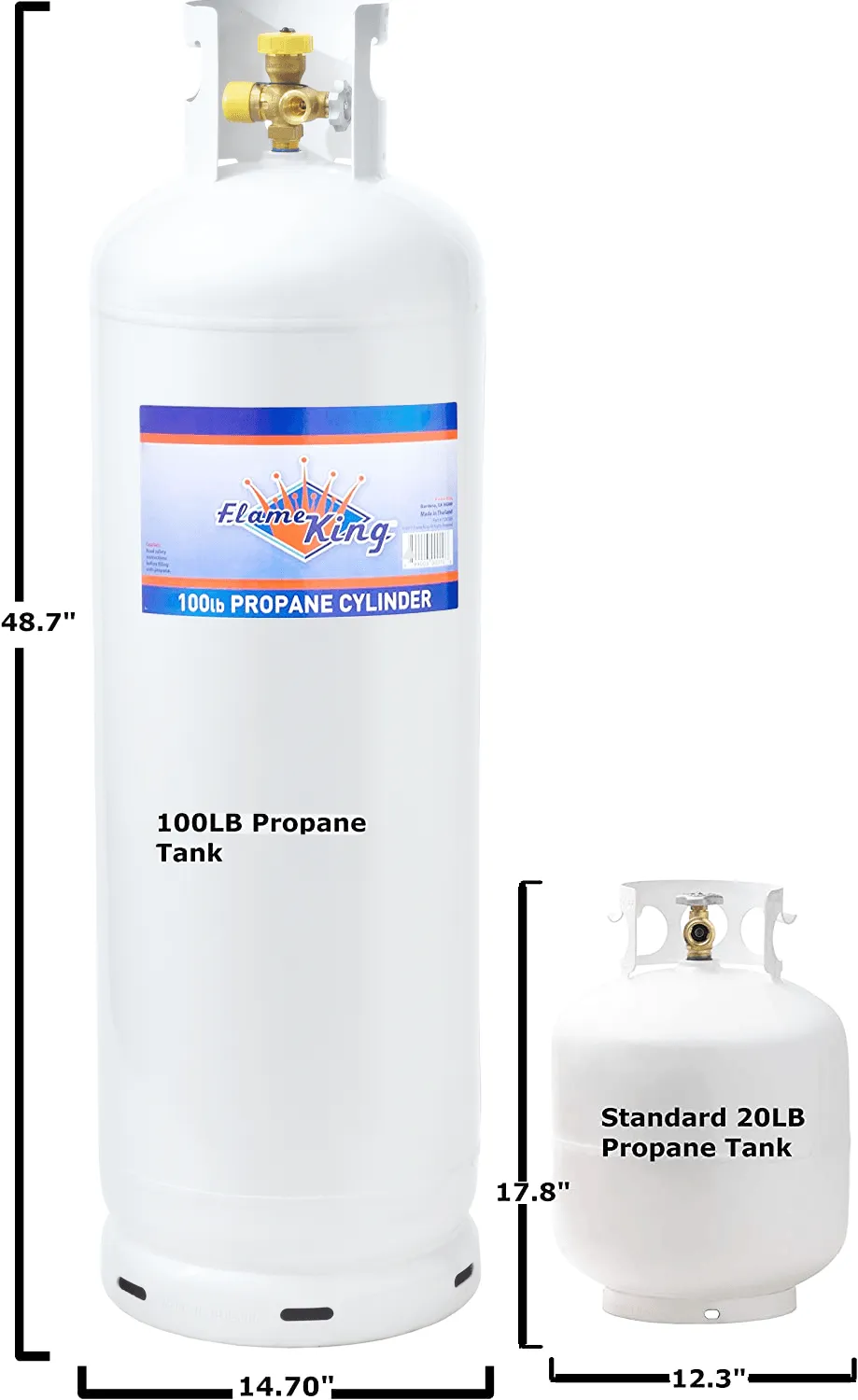 Flame King 100LB Multi-Valve Propane Tank High Capacity Filler