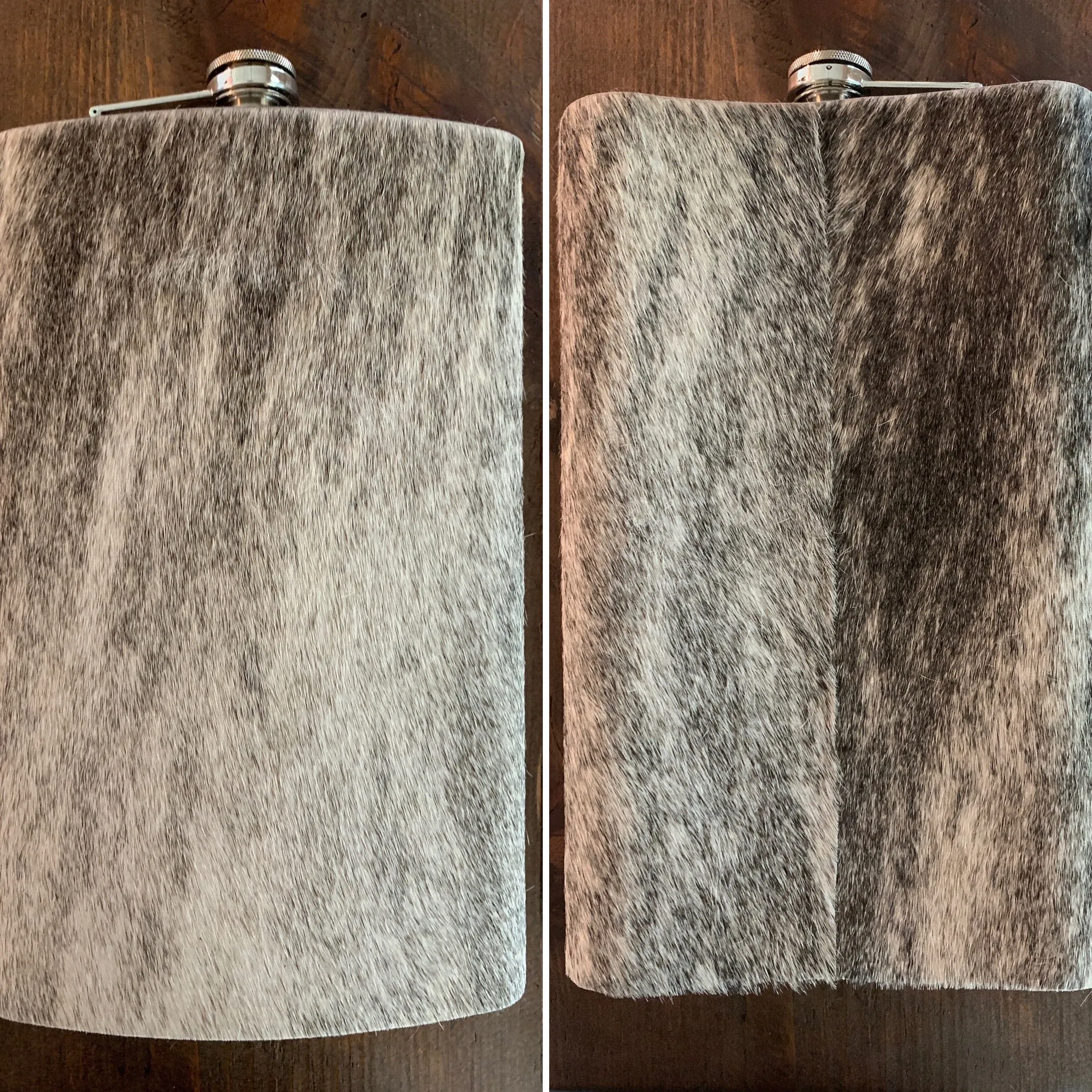 Flask, Texas Size One Gallon Stainless Steel Flask Wrapped in Cowhide, SALE!