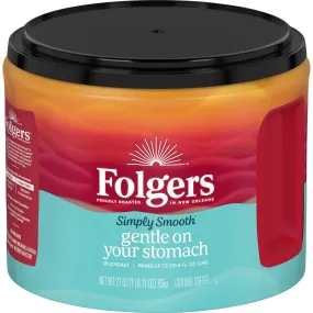 Folgers Simply Smooth Ground Coffee, Mild Roast Coffee, 27 Ounce Canister