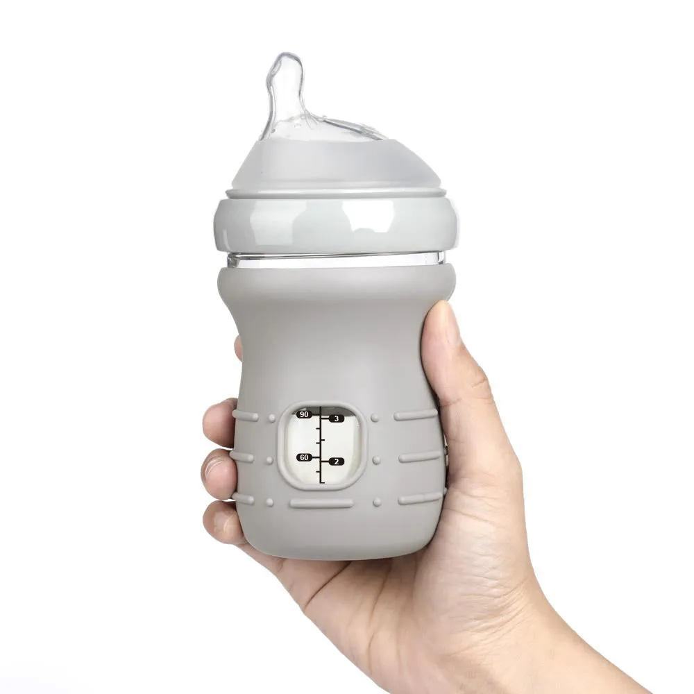 Generation 3 Glass Baby Bottle and Silicone Bottle Cover Combo