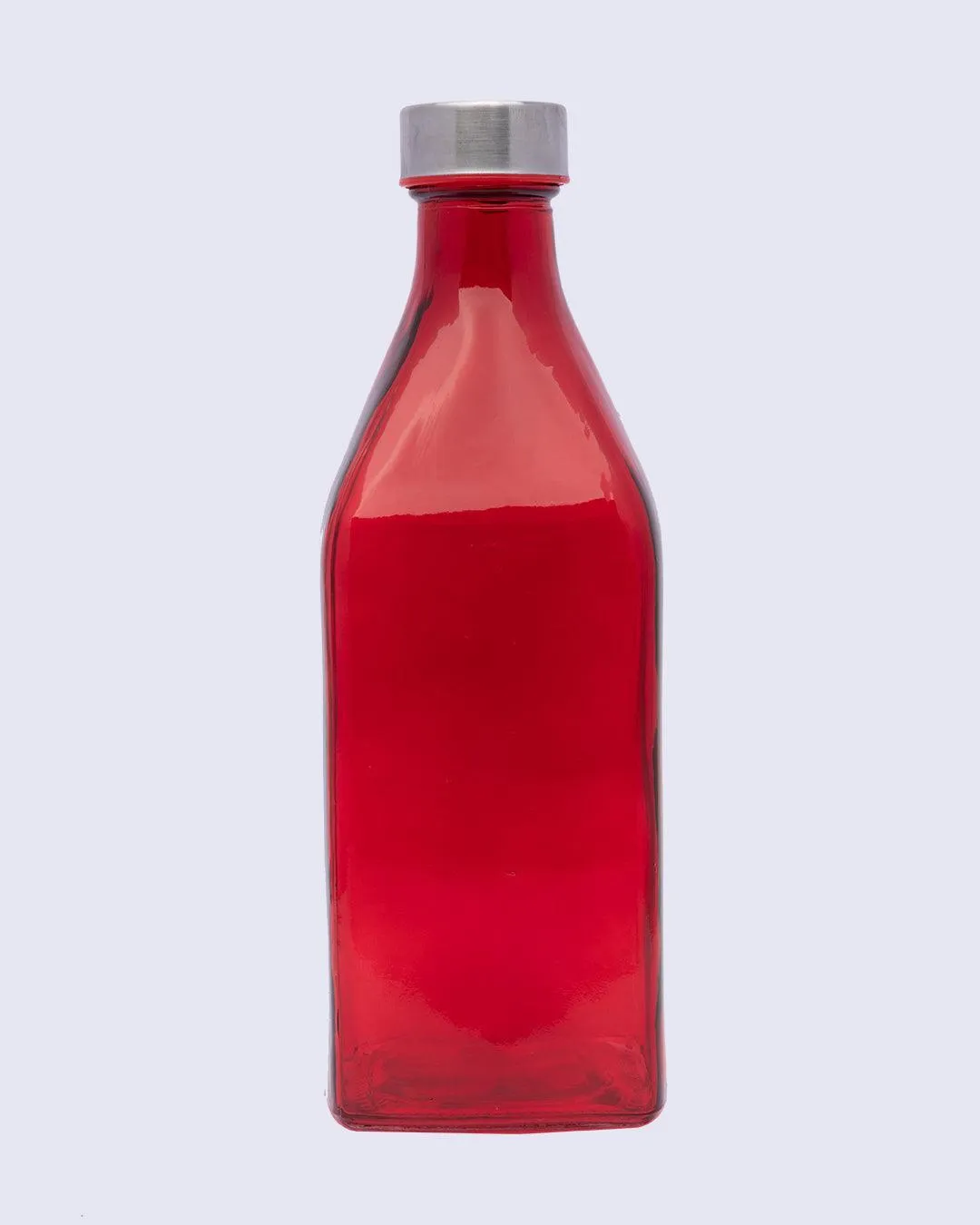 Glass Bottle, Water Bottle, Modern Design, Red, Glass, 1.1 Litre