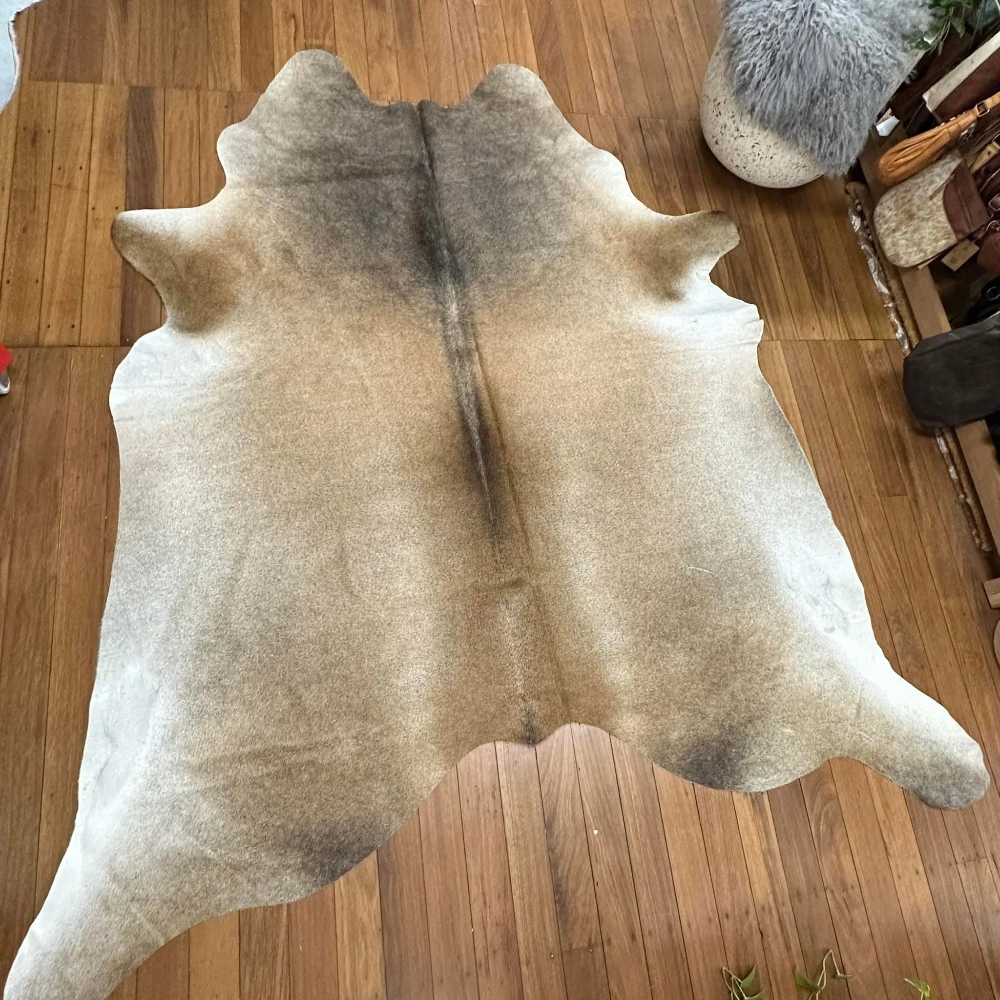 Grey Beige Cowhide 12 | Floor Rug