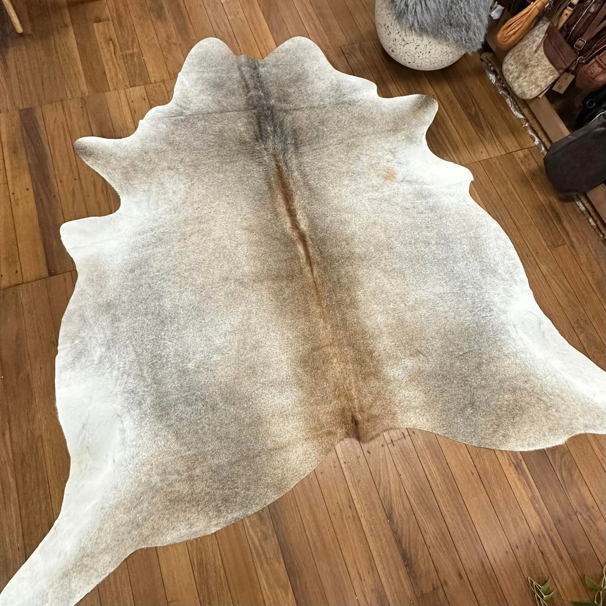 Grey Beige Cowhide 8 | Floor Rug