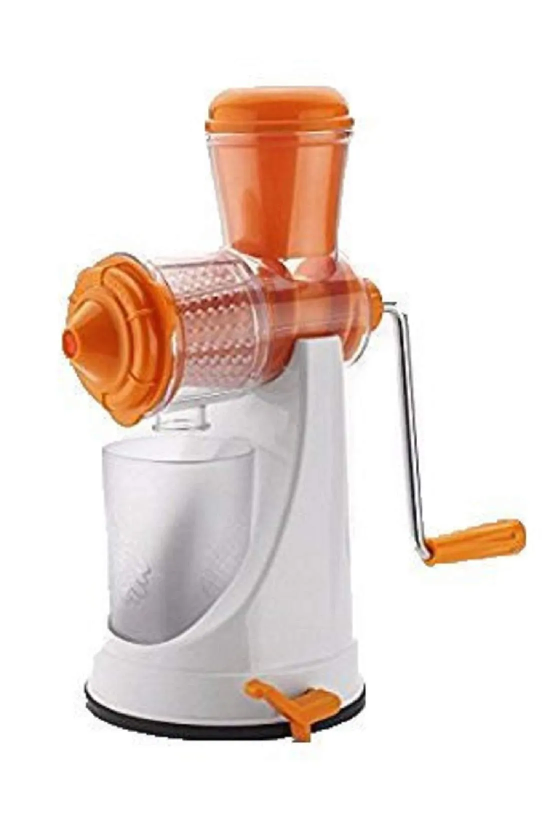 Heart Home Hand Juicer Machine for Home, Juice Maker Machine, Deluxe Fruit & Vegetable Manual Juicer with Vacuum Base Steel Handle(Orange) - HEART2343, Standard